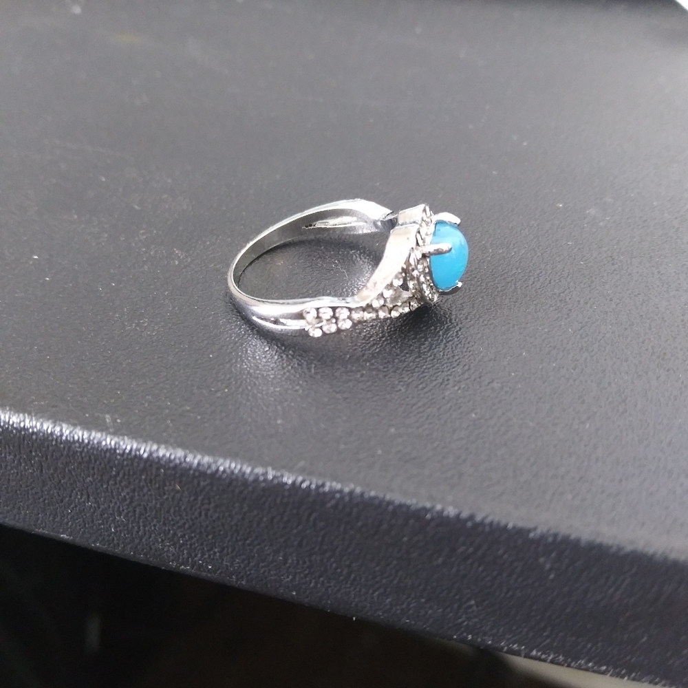 Blue Fire Opal Ring - image 3